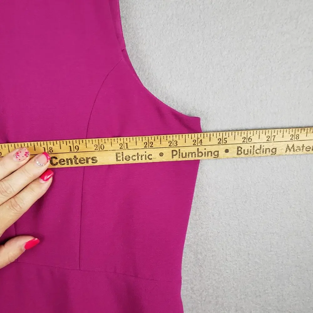 Tahari Women's Plus Size‎ 16W Sleeveless Shift Dress Magenta Pink Cocktail Party